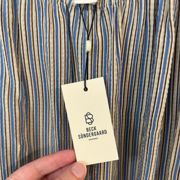 Beck Snodergaard NWT Small Alohi Adeline Sheer Striped Dress Ruffle Sundress - Picture 9 of 15